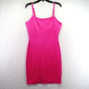 GB Dress Size Large Hot Pink Velvety Adjustable Spaghetti Strap Mini Bodycon New